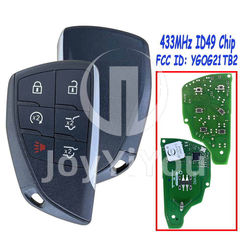 FCC ID: YG0G21TB2 433MHz ID49 Chip Smart Key Card For CHV 5+1Button（HU100）Without Logo