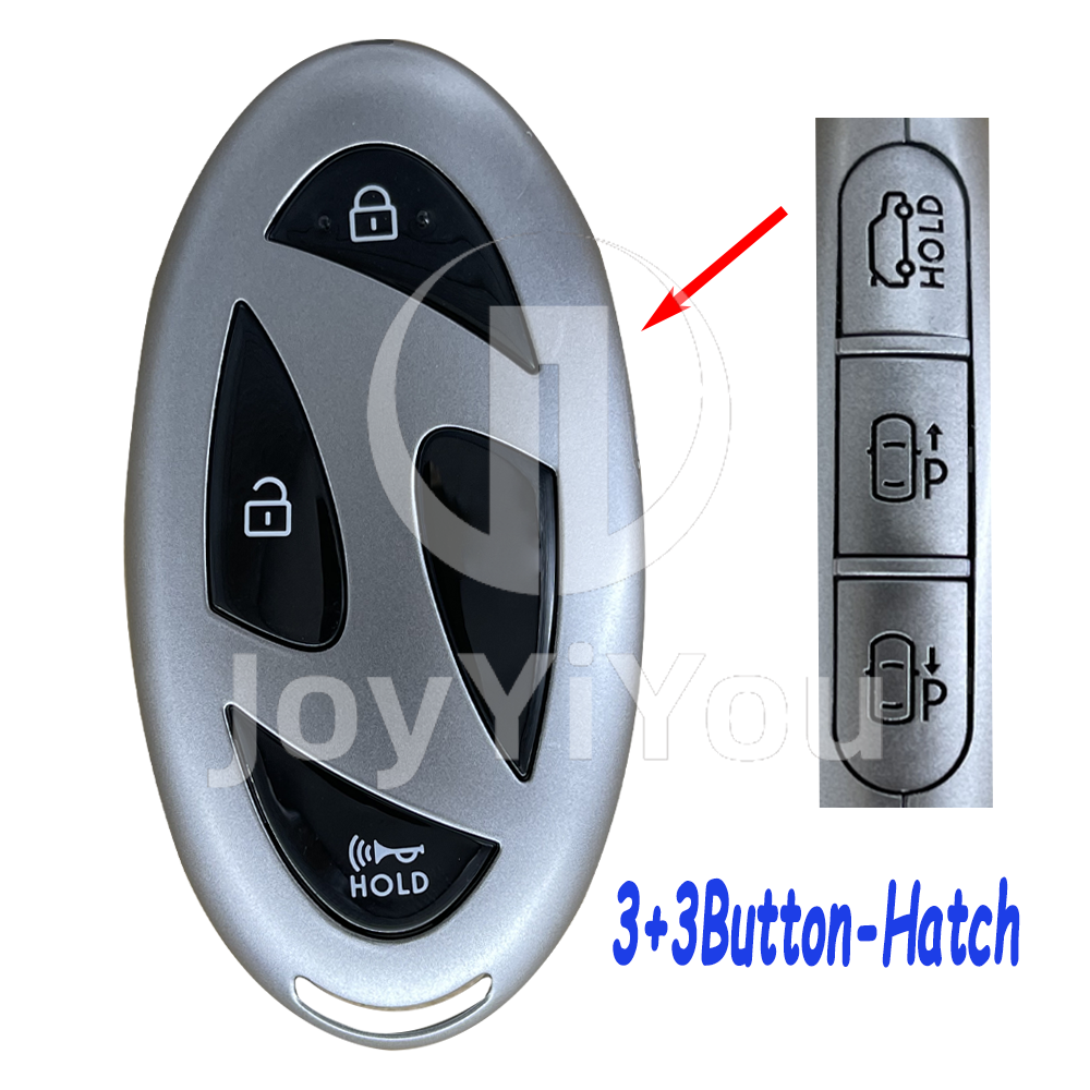 3+3Button-Hatch Smart Card Cover For Hyundai（Black）