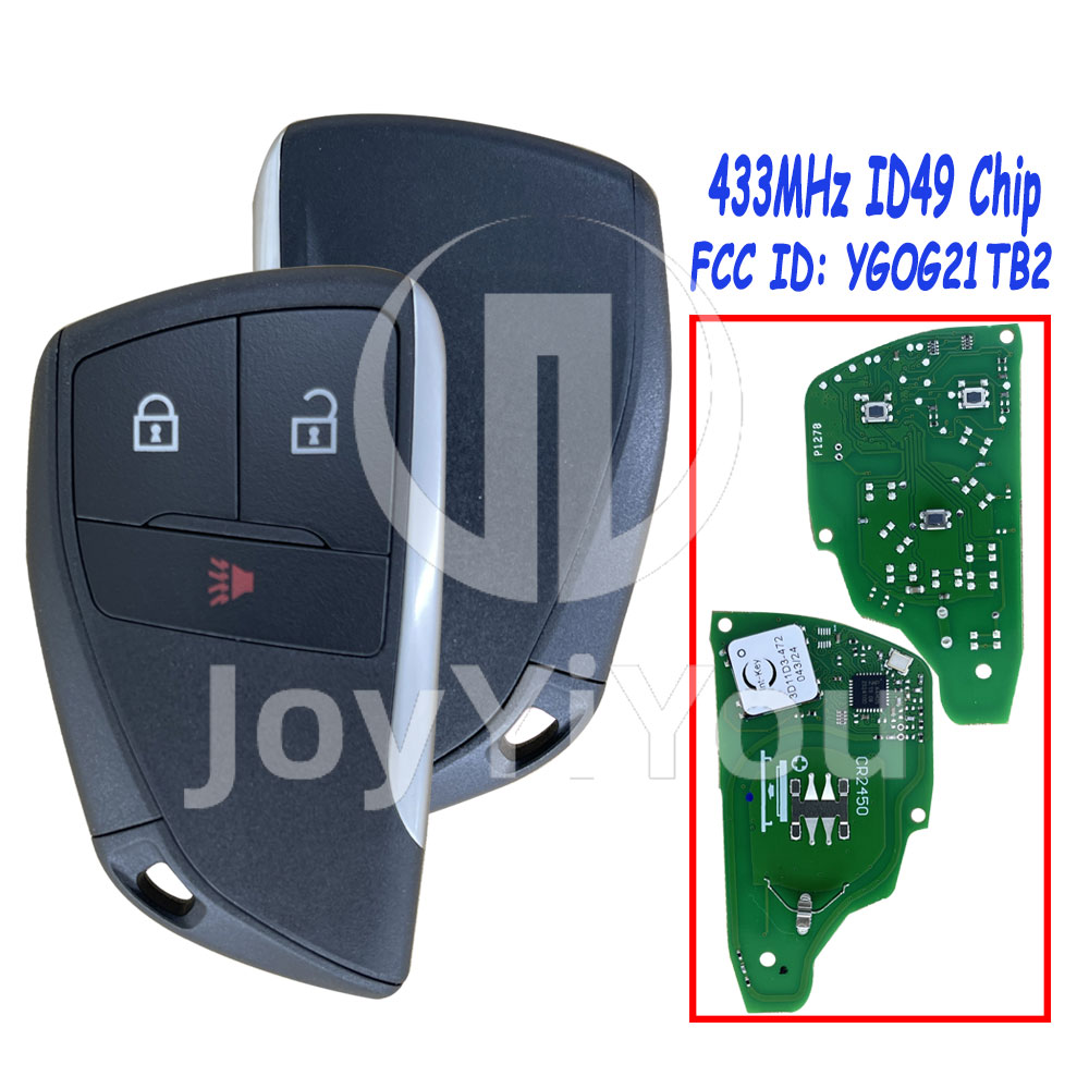 FCC ID: YG0G21TB2 433MHz ID49 Chip Smart Key Card For CHV 2+1Button（HU100）Without Logo