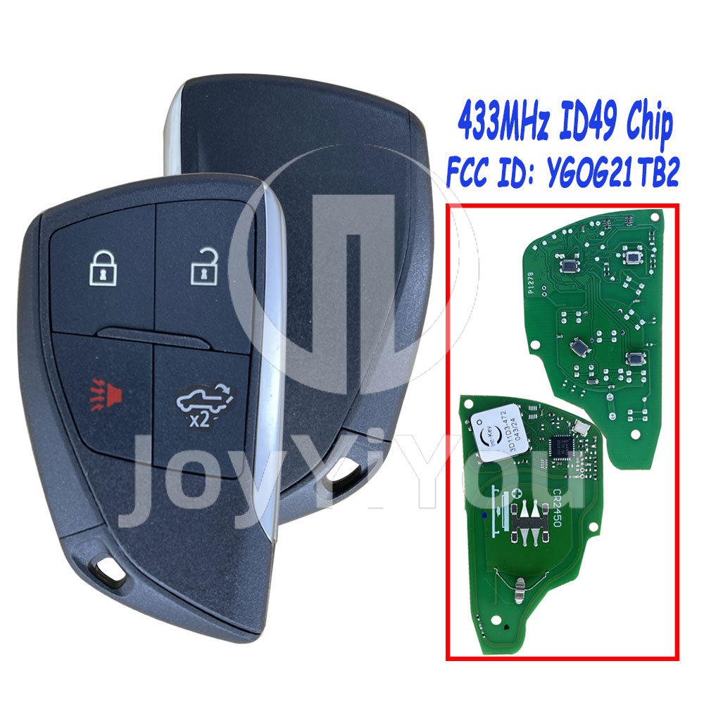 FCC ID: YG0G21TB2 433MHz ID49 Chip Smart Key Card For CHV 3+1Button-Pickup（HU100）Without Logo