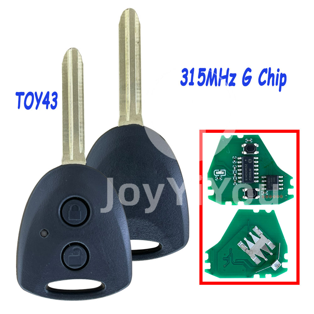 FCC ID:CWTWB1G0084 2Button Remote Key 315mhz/G Chip For TOY 2016-2018 Avanza (TOY43) Without Logo