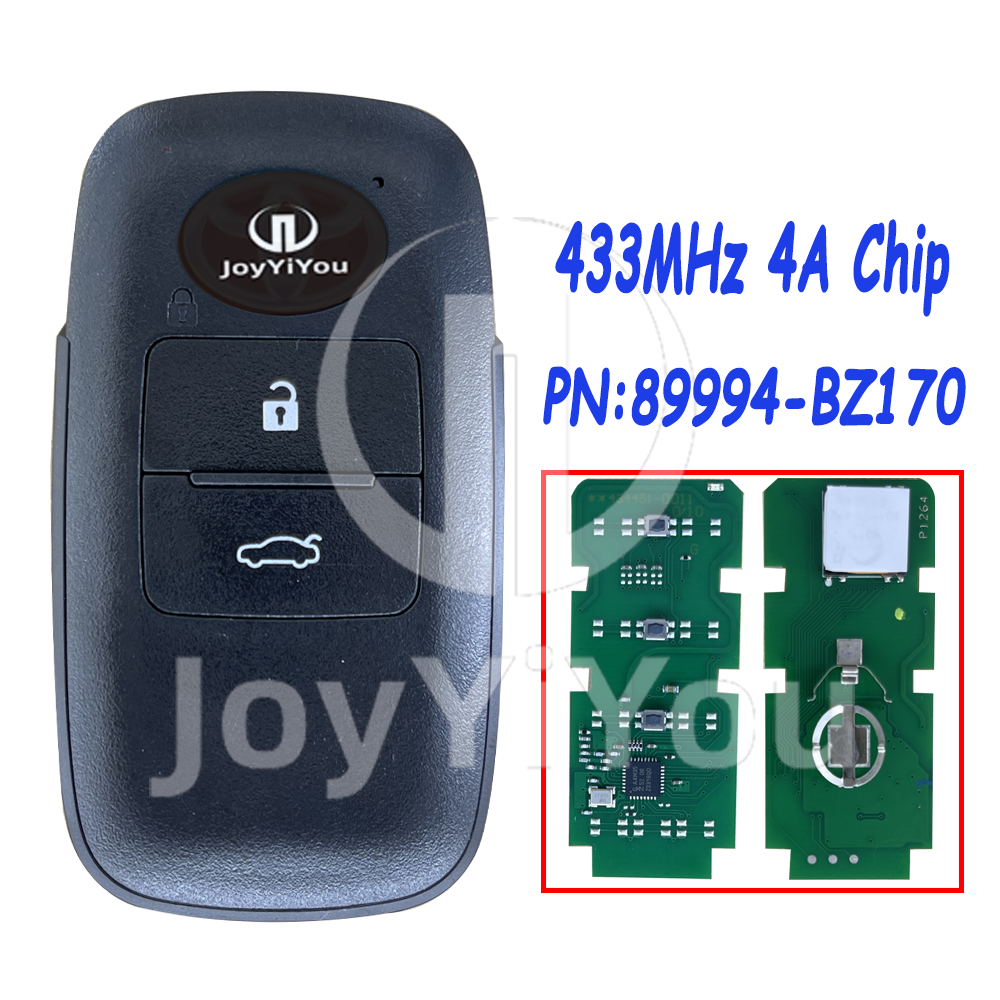 3Button-Trunk 433MHz 4A Chip Smart Key Card For TOY 89994-BZ041 -1 89994-BZ170-J1 89994-BZ050-J1 