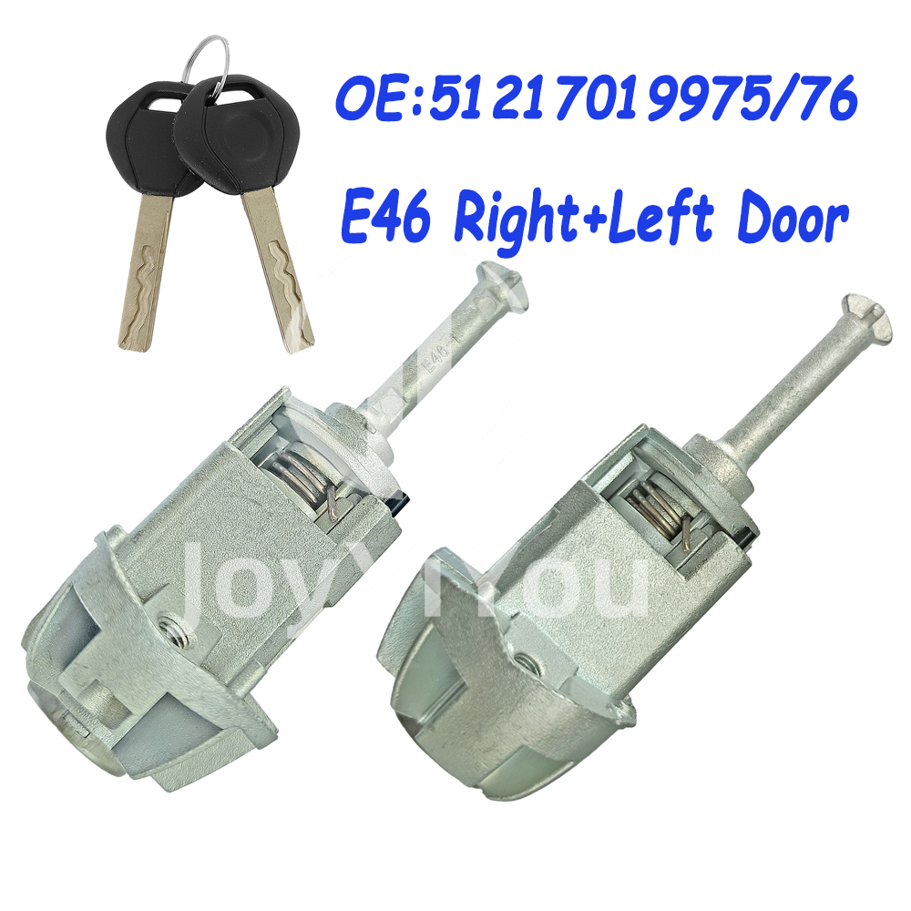 OE:51217019975/76 Left+Right Driver Door Lock Barrel Cylinder Barrel Assembly with 2 Keys FOR BMW E46 325Ci 325i 325xi 330Ci 330i 330xi M3
