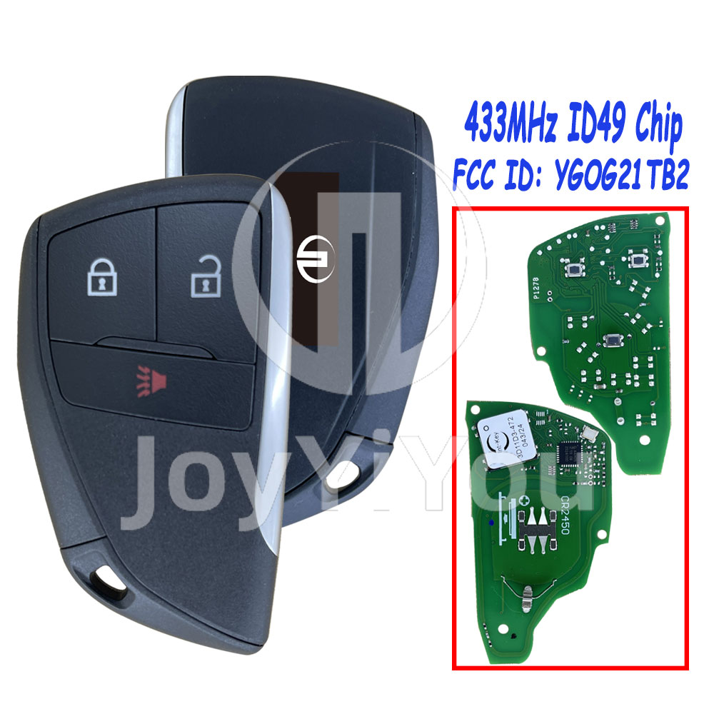 FCC ID: YG0G21TB2 433MHz ID49 Chip Smart Key Card For GM 2+1Button（HU100）
