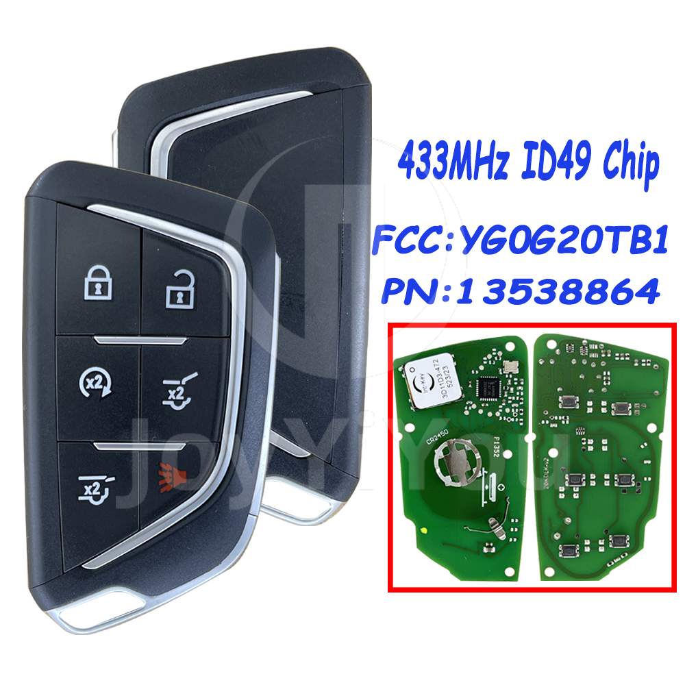 FCC ID: G0G20TB1 P/N: 13538864 433MHz ID49 Chip Smart Card For CAD 5+1Button-Hatch（HU100）