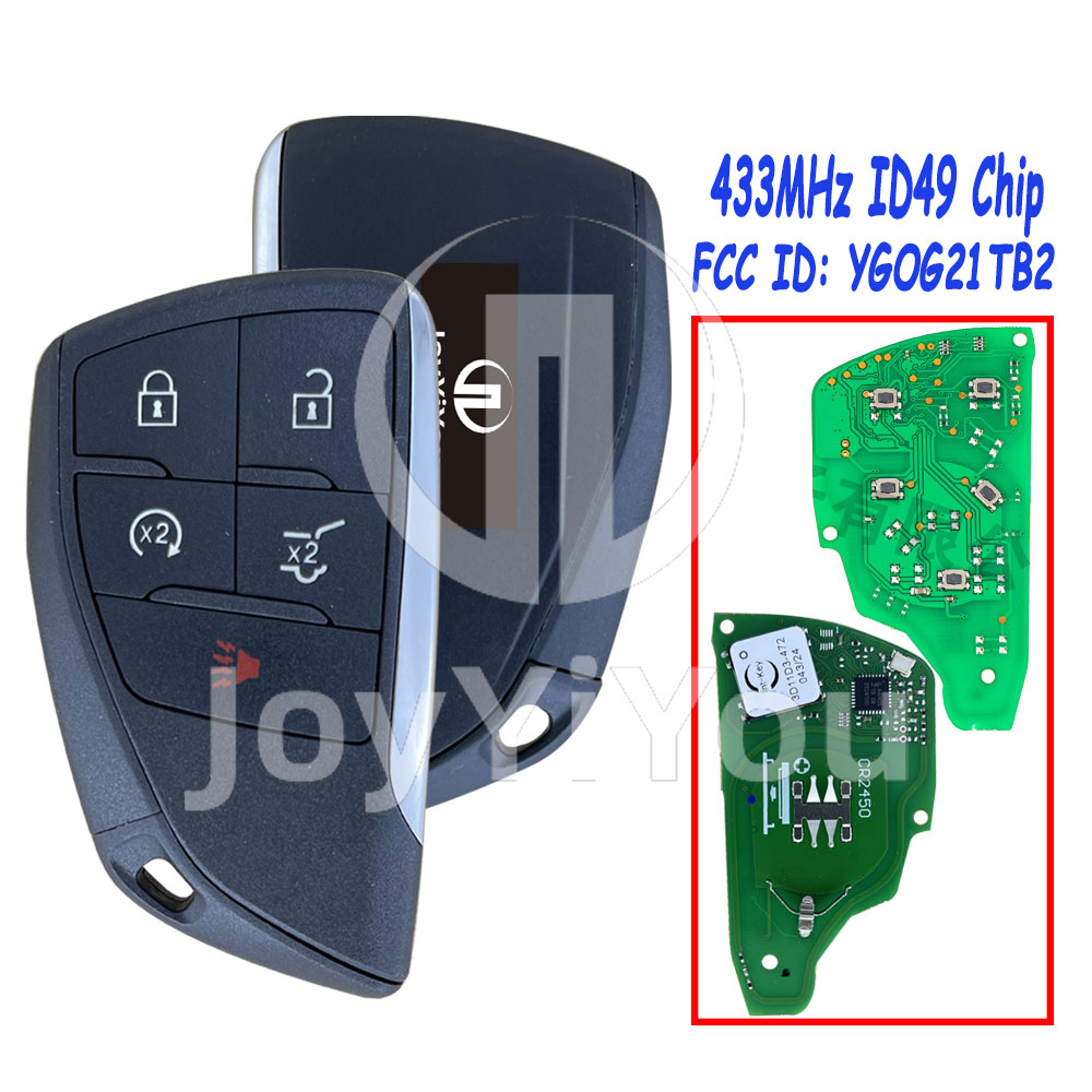 FCC ID: YG0G21TB2 433MHz ID49 Chip Smart Key Card For GM 4+1Button-Hatch（HU100）