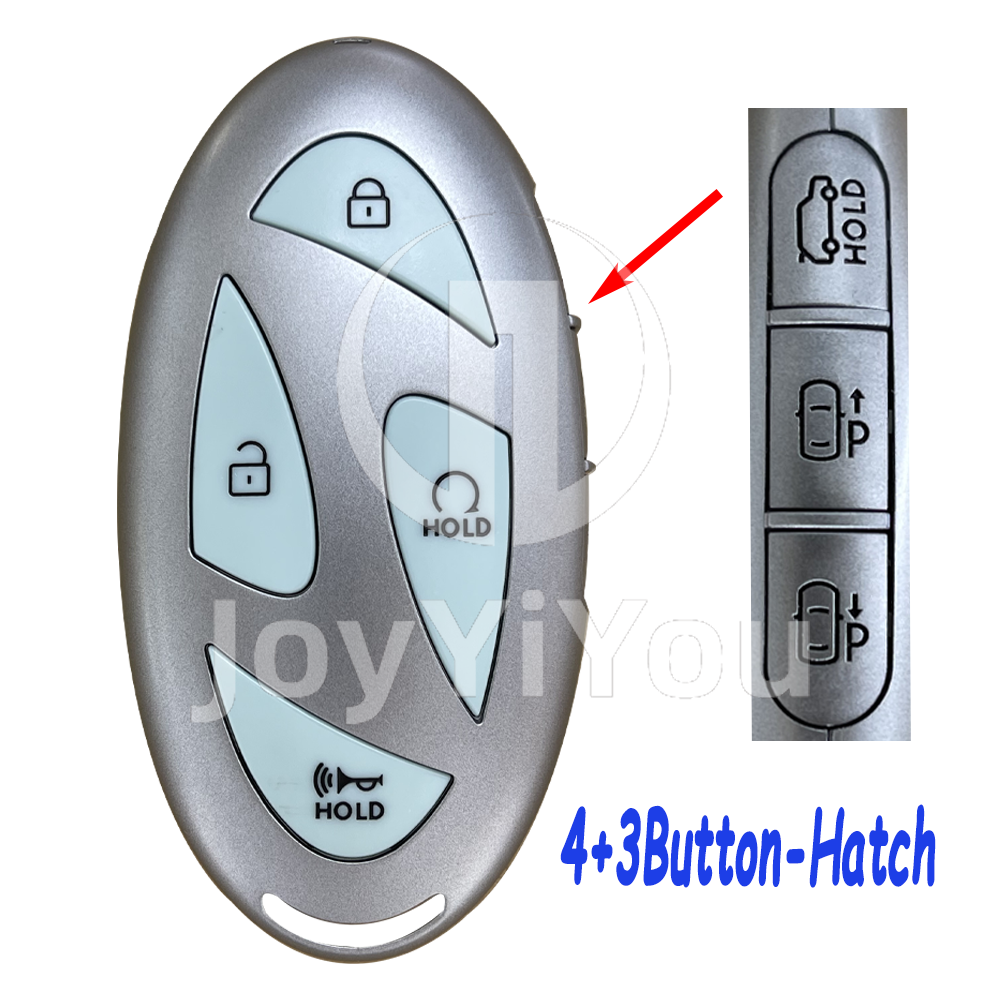 4+3Button-Hatch Smart Card Cover For Hyundai（Blue）