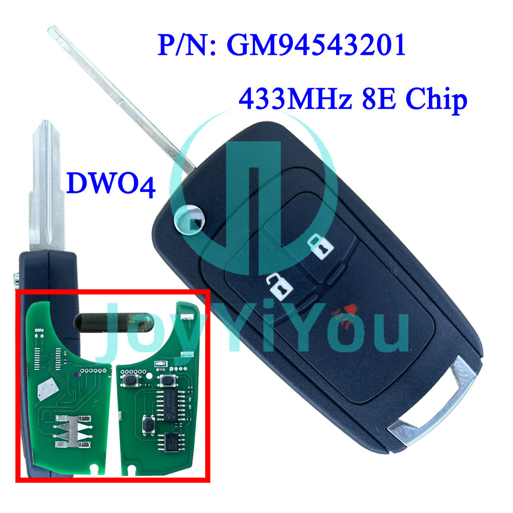 P/N: GM94543201 433.92Mhz FSK 8E Chip Remote Car Key Fob for CHV Spark (DWO4)