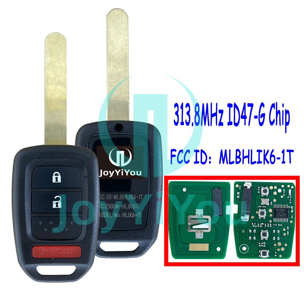 FCC:MLBHLIK6-1T 2+1Button-Hatch 313.8MHz ID47 Chip-G Remote Key For HON 2015 - 2020 FIT