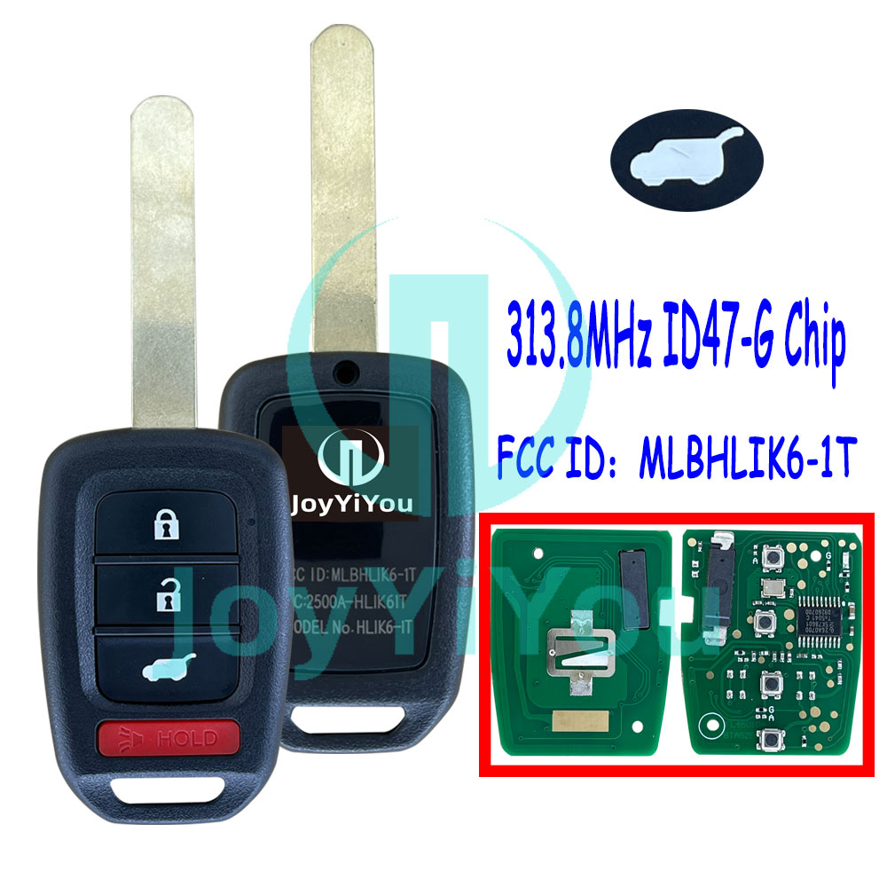 FCC:MLBHLIK6-1T 3+1Button-Hatch 313.8MHz ID47 Chip-G Remote Key For HON CR-V HR-V 2014 - 2021 